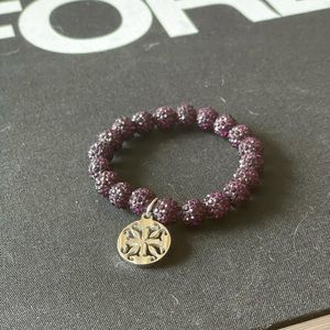 Rustic cuff purple bracelet
